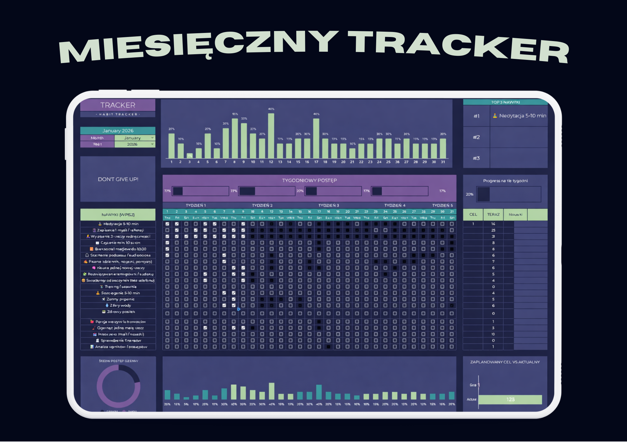 📊 Tygodniowy i Miesięczny Tracker w Google Sheets